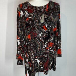 Ruby Rd. 3/4 Sleeve Paisley Blouse size Large
